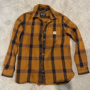Carhartt Tan and Black Checkered Shirt